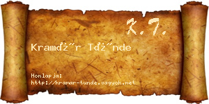 Kramár Tünde névjegykártya